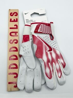 Nike Alpha Elite Baseball Batting Gloves Red White Men’s Sz Large NWT $60

New